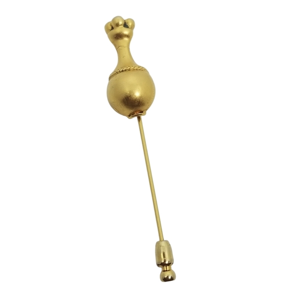 VINTAGE COLUMBIAN POPORO VASE DESIGN SATIN GOLDTONE STICK PIN